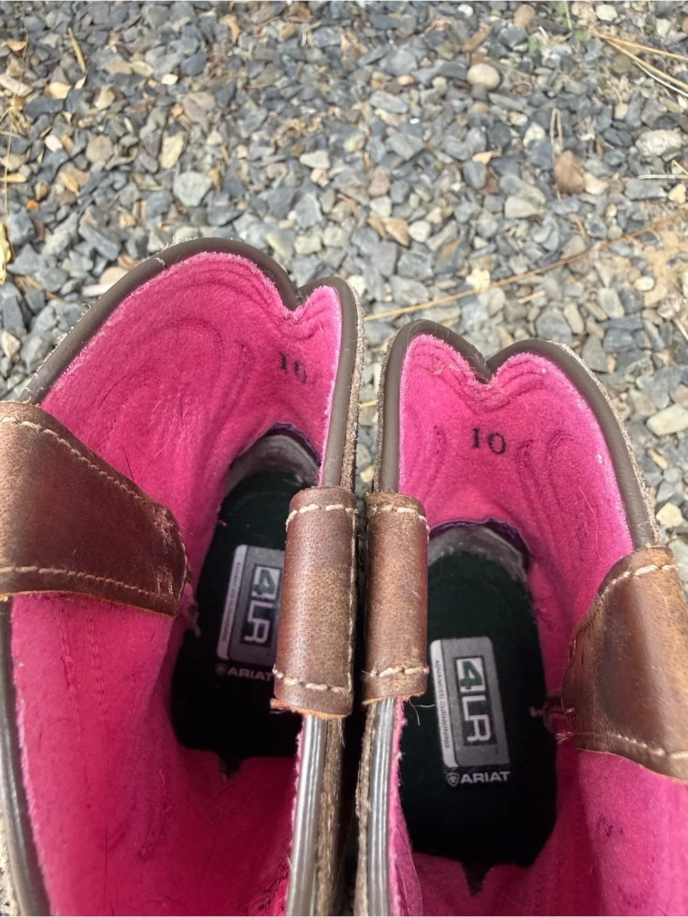 Ariat Girls Size 10 Brown Leather Pink Fringe Western Cowboy Boots